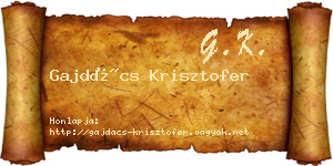 Gajdács Krisztofer névjegykártya