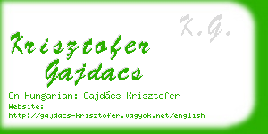 krisztofer gajdacs business card